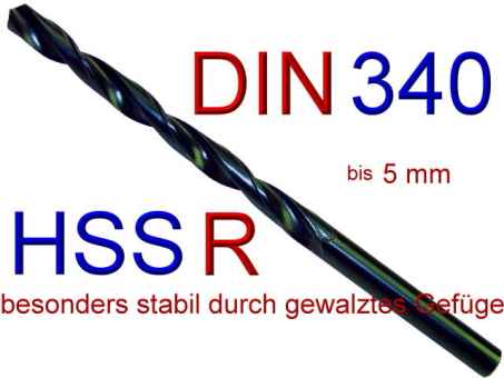 Din 340 Spiralbohrer HSS-R  5,00 mm