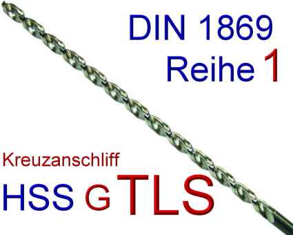 Din 1869 Bohrer HSSG TLS Reihe 1 D=  2,50/140/95