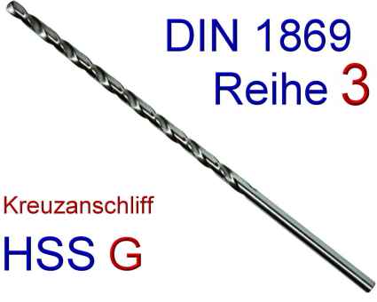 Din 1869 Bohrer HSSG Reihe 3 D=  3,20/250/170