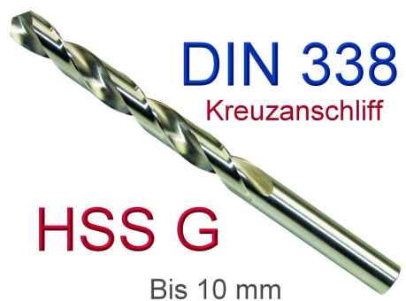 Spiralbohrer Din 338 HSS G Edelstahl Kreuz  