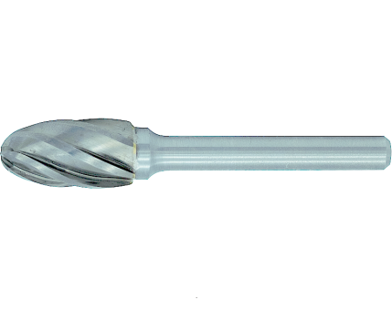 Hartmetall Frässtift mit Alu-Verzahnung Form E Tropfen 3,00 mm