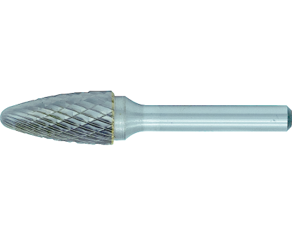 Hartmetall Frässtift mit Kreuzverzahnung Form F Rundbogen 10,00 mm
