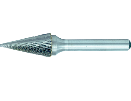 Hartmetall Frässtift mit Kreuzverzahnung Form M Spitzkegel 10,00 mm