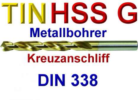 TIN Metallbohrer HSSG  10,20/M12