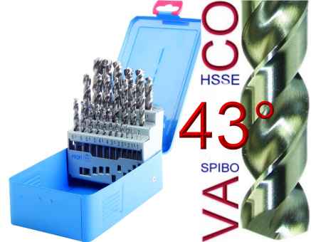 VA Bohrer HSCO Set 50teilig Metallkassette  