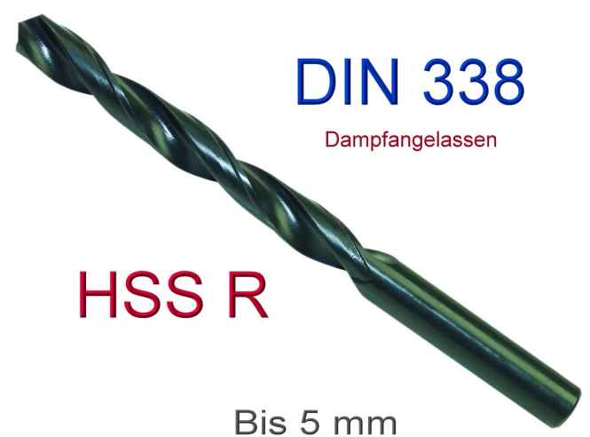 Spiralbohrer DIN 338 Typ N D.15.5mm HSS rollgew.abg.Schaft Schaft-D.13mm kurz 