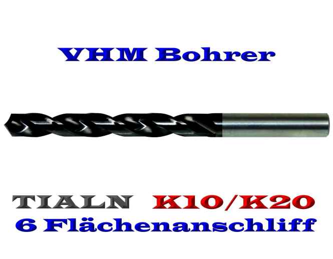 VHM Bohrer 3,0-11,0 mm Durchmesser 3 x D HY-PRO CARB OSG ohne IK TIAlN 