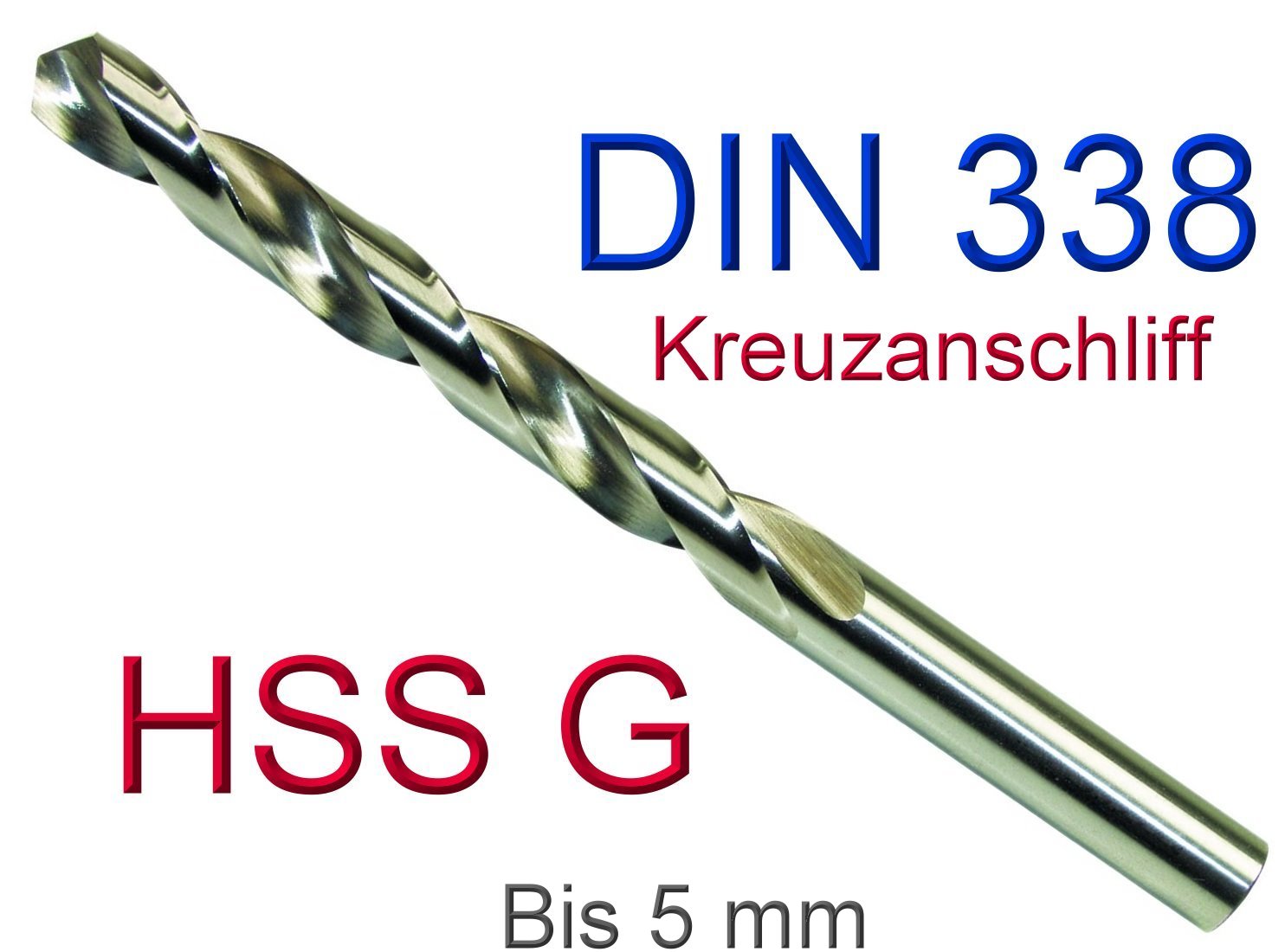 HSS G Spiralbohrer DIN 338/RN  Metallbohrer  0,3-16,0 mm x 0,1 mm  Stahlbohrer 