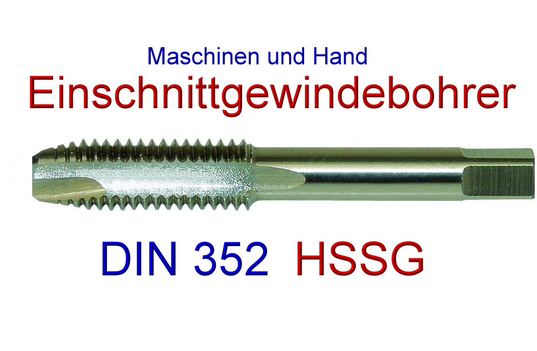 Einschnittgewindebohrer Gewindeschneider DIN 352 Handgewindebohrer M3 - M12 M8