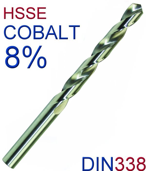 1 Cobalt Bohrer DIN 338 HSS-CO Spiralbohrer HSSE Metallbohrer 15,5 mm 