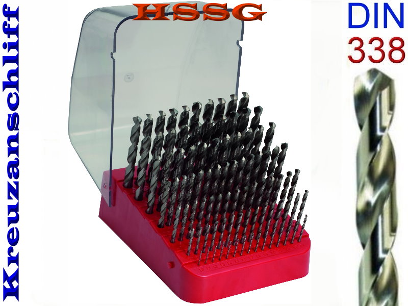 99Tlg Spiralbohrer Sortiment Set HSS Metallbohrer DIN-338 Geschliffen 1,5mm~10mm 
