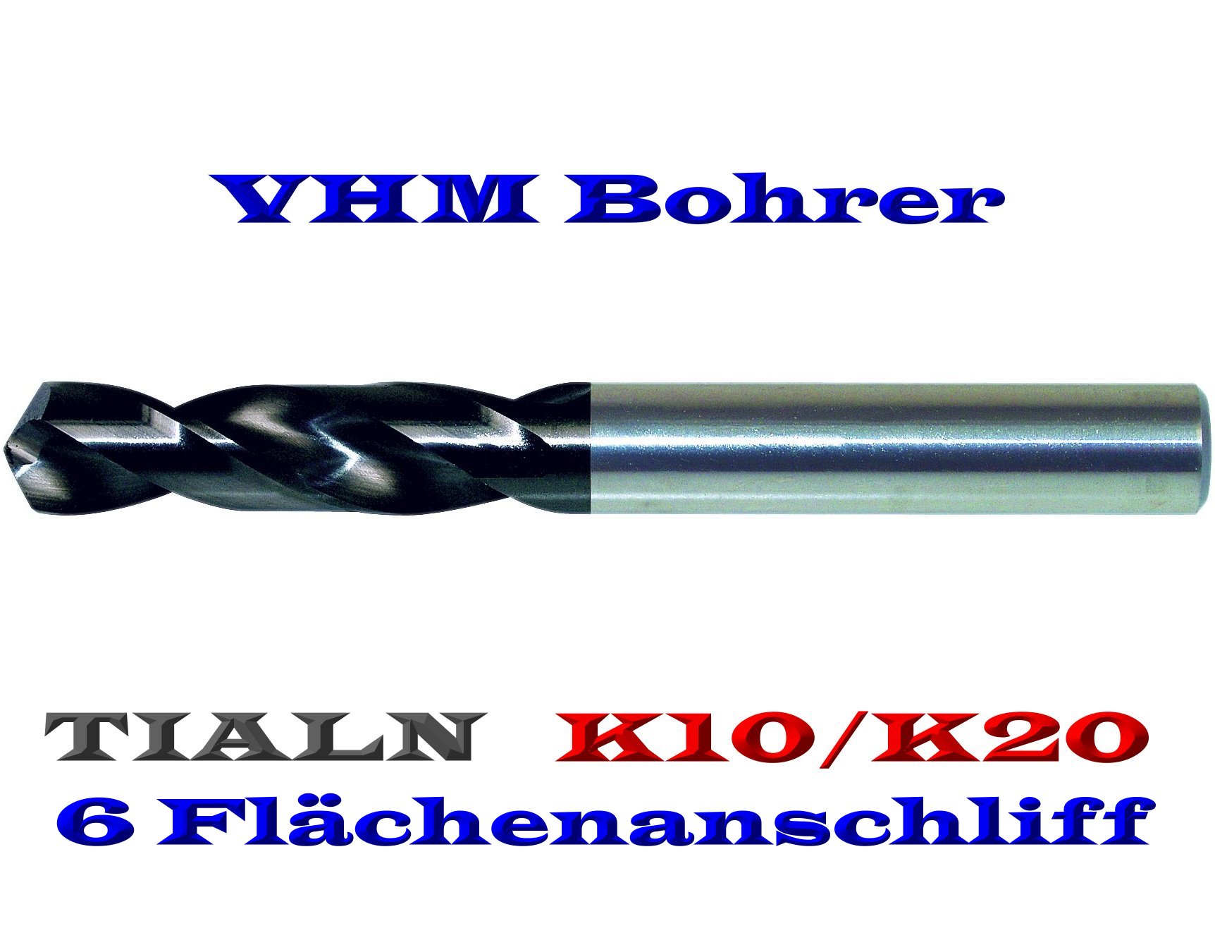 Vollhartmetall Bohrer geradem Schaft für Edelstahl Hartstahl auf 50 HRC 1,95mm 